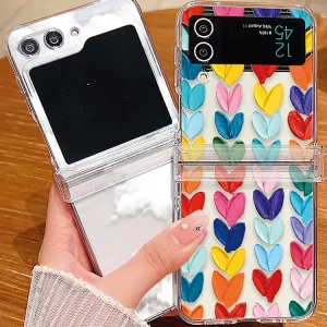 Clear Love Heart Pattern Hard PC Case for Samsung 1