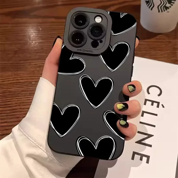 Luxury Black Love Heart Case For Xiaomi 1