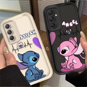 Lovely Disney Stitch Liquid Silicone Cover for Samsung 1