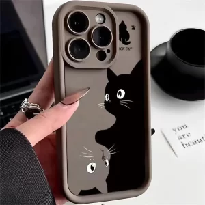 Cute Cartoon Cat Soft Shockproof Case For iPhone 1