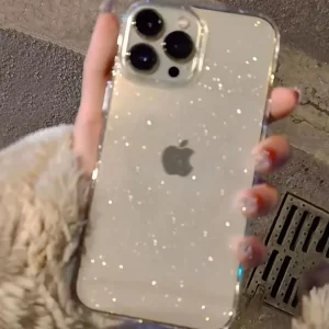 Luxury Bling Glitter Transparent Case for iPhone 16, 15, 14, 13, 12, 11 Pro Max 1