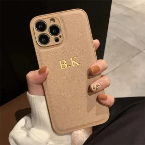 Luxury Personalised Name Leather Phone Case for iPhone 1