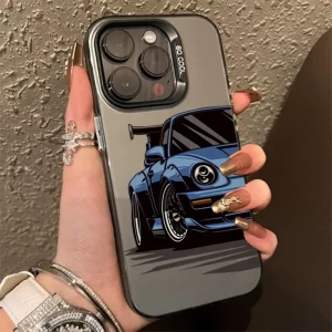 Fashion Car Print Case for iPhone – Anti-Drop IMD Hard Cover 1