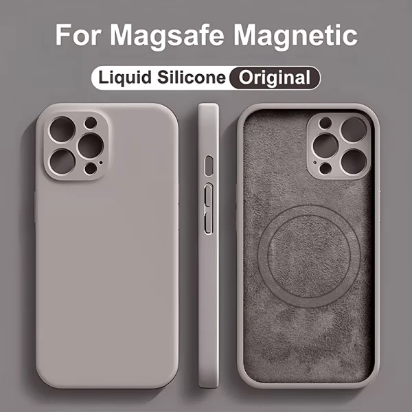 Liquid Silicone Magnetic Case for iPhone – Magsafe Wireless Charging Cover 1