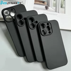 Luxury Full Black Silicone Matte Soft Case for iPhone 1