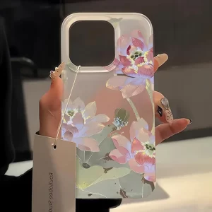 Translucent Flower Slim Phone Case for iPhone 16, 15, 14, 13, 12, 11 Pro Max 1