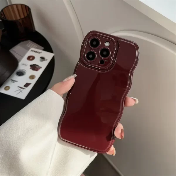 Korean Air Cushion Wine Red Shockproof Soft Case for iPhone 1