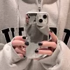 Luxury Makeup Mirror Case for iPhone – Electroplated Soft Silicone Cover 4
