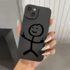 Cute Cartoon Matchman Matte Soft Silicone Case for iPhone 16, 15, 14, 13, 12, 11 Pro Max 2