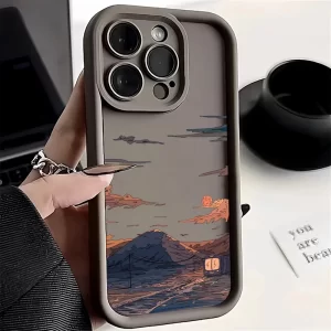 Landscape Mountain Cloud Case for iPhone – Shockproof Silicone Cover 1