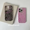 Leopard Print Pink Purple Case – Y2K Soft Back Cover for iPhone 3