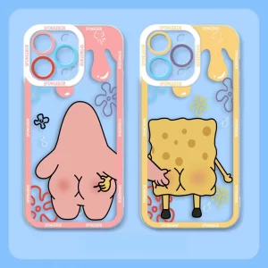 Cartoon SpongeBob & Patrick Clear Case for iPhone – Soft TPU Protective Cover 1