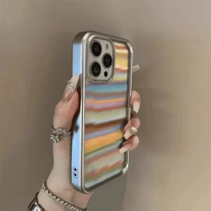 Dream Rainbow Matte Plating Case – Fashion Color Shockproof Cover for iPhone 1