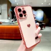 Love Heart Plating Soft Case for iPhone – Chic Silicone Cover 5