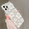 White Flower Clear Phone Case 3