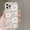 White Flower Clear Phone Case 2