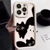 Little Black Cat Couple Cartoon Phone Case for iPhone 5