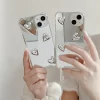 Korean Style Heart Mirror Case for iPhone – Cute Soft Silicone Cover 2