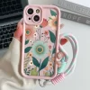Wrist Chain Lanyard Case – Cute Flower Hand Strap TPU Cover for iPhone 5