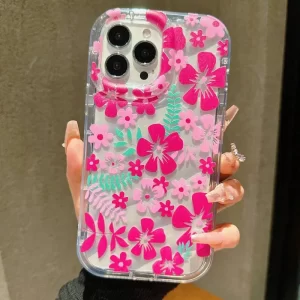 Flower Summer Pink Floral Phone Case for iPhone 16, 15, 14, 13, 12, 11 Pro Max 1