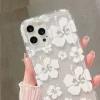 White Flower Clear Phone Case 4