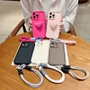 Luxury 3D Love Heart Matte Case – Soft Lanyard Rope Shockproof Cover for iPhone 6