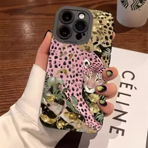 Leopard Print Flower Case – Shockproof Soft Silicone Cover for iPhone 1