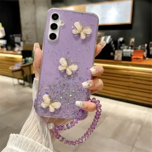 Crystal Bracelet 3D Butterfly Glitter Case for Huawei P30 Lite & P40 Pro 1