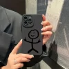 Cute Cartoon Matchman Matte Soft Silicone Case for iPhone 16, 15, 14, 13, 12, 11 Pro Max 3