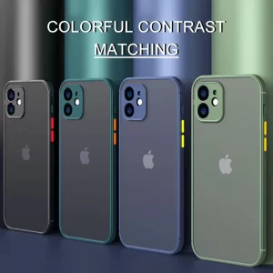 Luxury Shockproof Armor Matte Soft Silicone Bumper Phone Case for iPhone 1