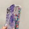 Laser Blue Light Flowers Luxury Shockproof TPU Silicone Phone Case for iPhone 5