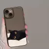 Cartoon Black Cat Couple Case – Clear Soft Cover for iPhone 5