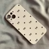 Korean Cute Pink Bow Love Heart Case – Soft Square Silicone Protective Cover for iPhone 2