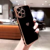 Love Heart Plating Soft Case for iPhone – Chic Silicone Cover 4