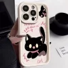 Little Black Cat Couple Cartoon Phone Case for iPhone 3