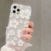White Flower Clear Phone Case 5