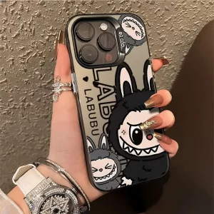 Luxury Cartoon Labubu Case – Cute Y2K Anti-Fall Cover for iPhone 1