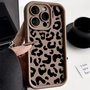 Leopard Print Silicone Case for iPhone – Trendy Soft Cover 1