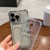 Transparent Card Slot Wallet Shockproof Case for iPhone 4