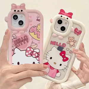 Sanrio Hello Kitty 3D Bow Lens Case – Soft Shockproof Cover for iPhone 1