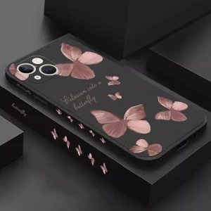 Butterfly Flower Shockproof Soft TPU Silicone Phone Case for iPhone 1