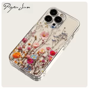 Transparent Floral Case – Clear Soft Shockproof Cover for iPhone 1