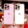 Love Heart Plating Soft Case for iPhone – Chic Silicone Cover 2