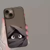 Cartoon Black Cat Couple Case – Clear Soft Cover for iPhone 3