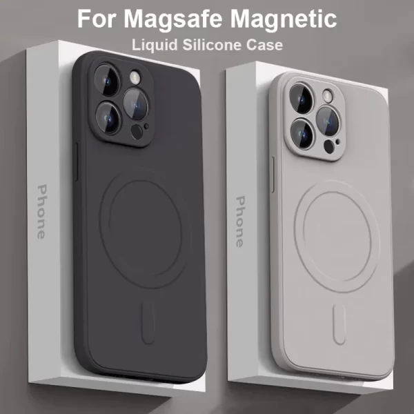 Magsafe Liquid Silicone Case for iPhone – Wireless Charge Shockproof Cover 1