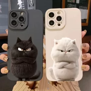 Funny Cool Cat Soft Silicone Shockproof Case for iPhone 1