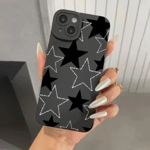 Black White Five-pointed Star Case – Shockproof Soft Bumper Cover for iPhone 1