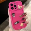Cute 3D Bear Coffee Case for iPhone – Soft Matte Silicone Cover 5