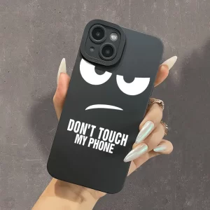 "Don't Touch My Phone" Pattern Case – Soft Silicone Cover for iPhone 1